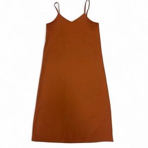 Boutique Burnt Orange Slip Midi Dress